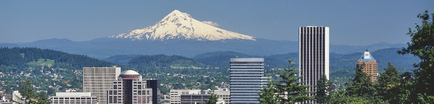 Mt. Hood and downtown Portland, Oregon